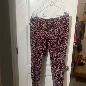 Old Navy Black and Pink Animal Print Pants